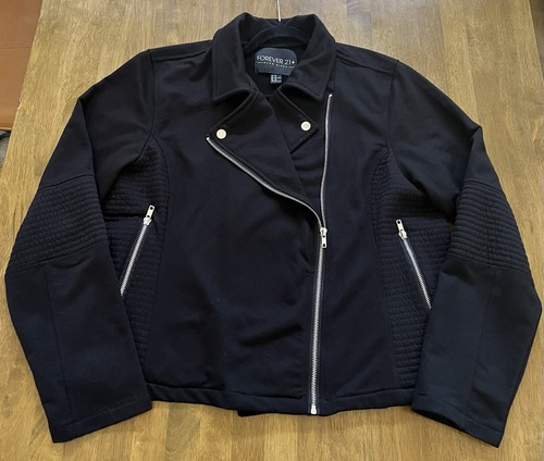 Forever black fleece moto - black,