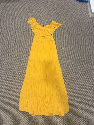 Maxi abito giallo - , floreale